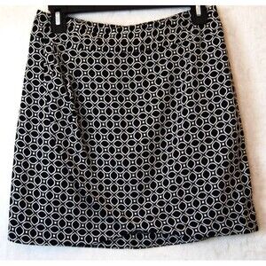 Banana Republic Sz 2 Pencil Mini Black And White Geometric Wrap Skirt Preppy